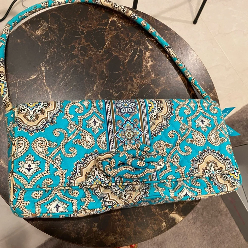 Vera Bradley Teal and Beige Paisley Cosmetic Bag - Picture 4 of 4